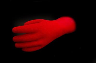 KUBI Latex Handschuh Red Textured Heavyweight - Gr. M